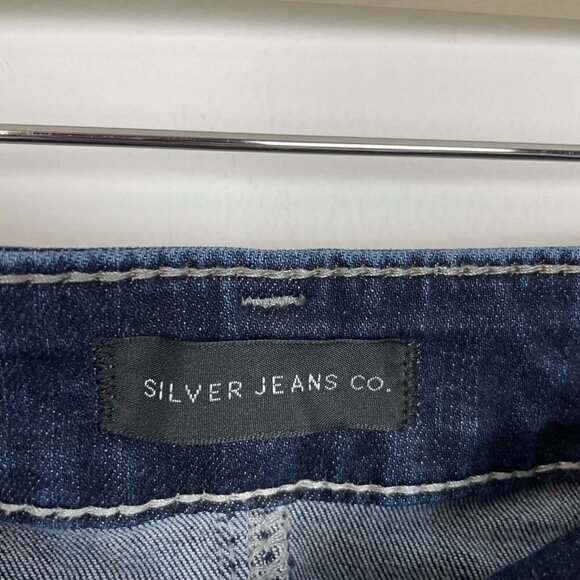 Silver Jeans Co Skinny Dark Wash Distressed Womans Jeans Size 27 - Picture 4 of 6